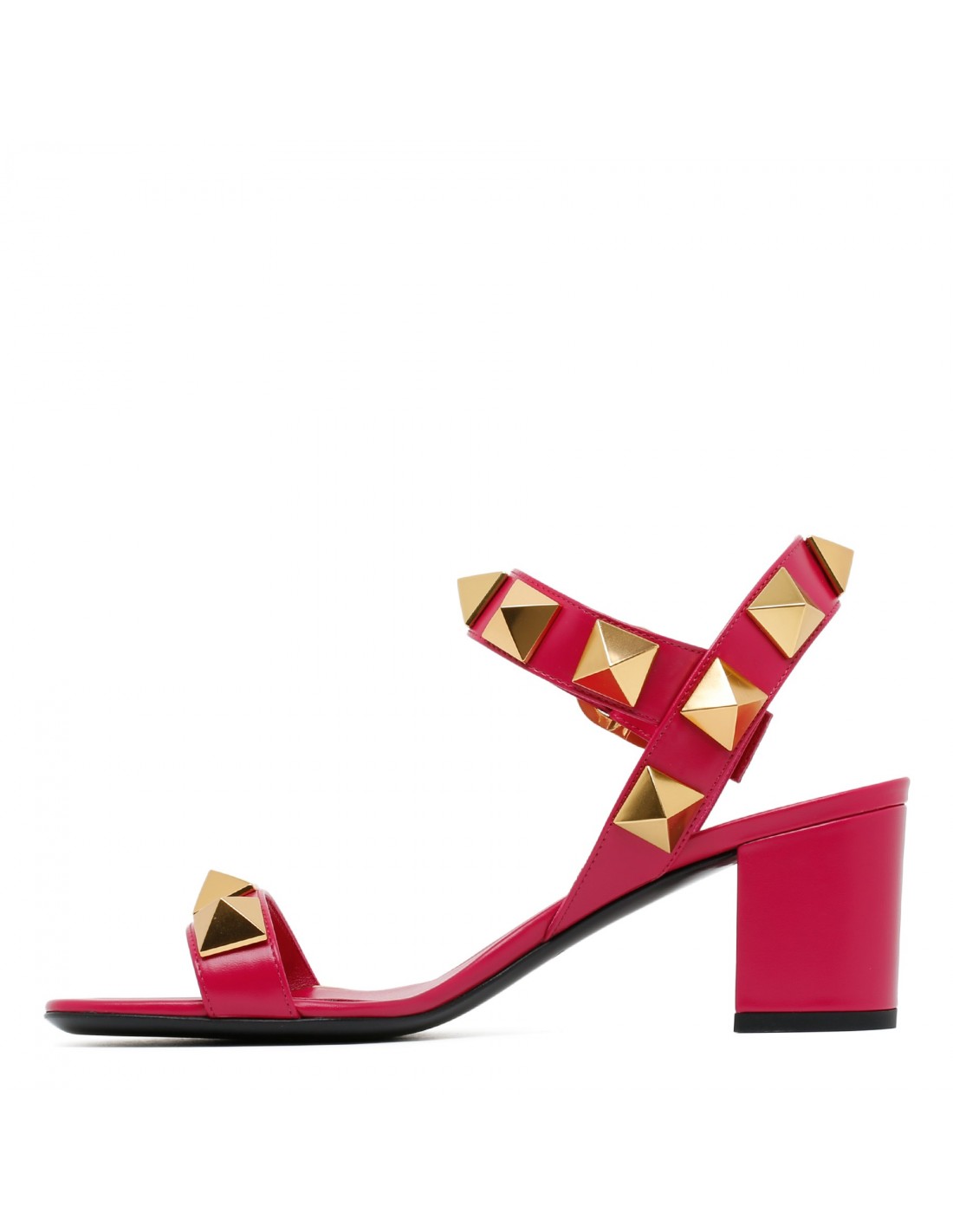 Roman stud strawberry pink leather sandals