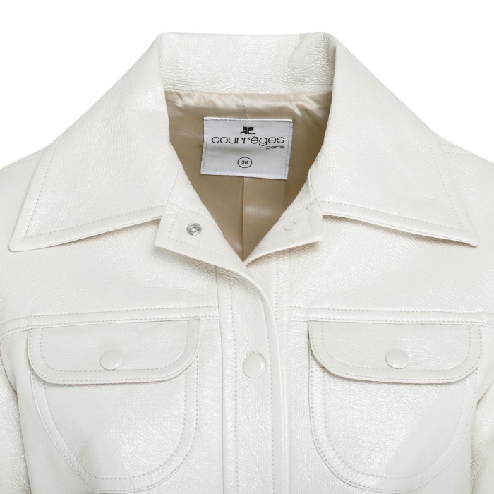 White vynil trucker jacket