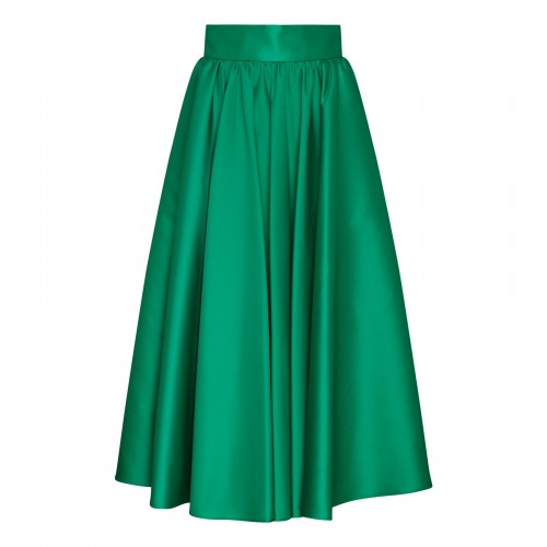 Green pleated skirt
