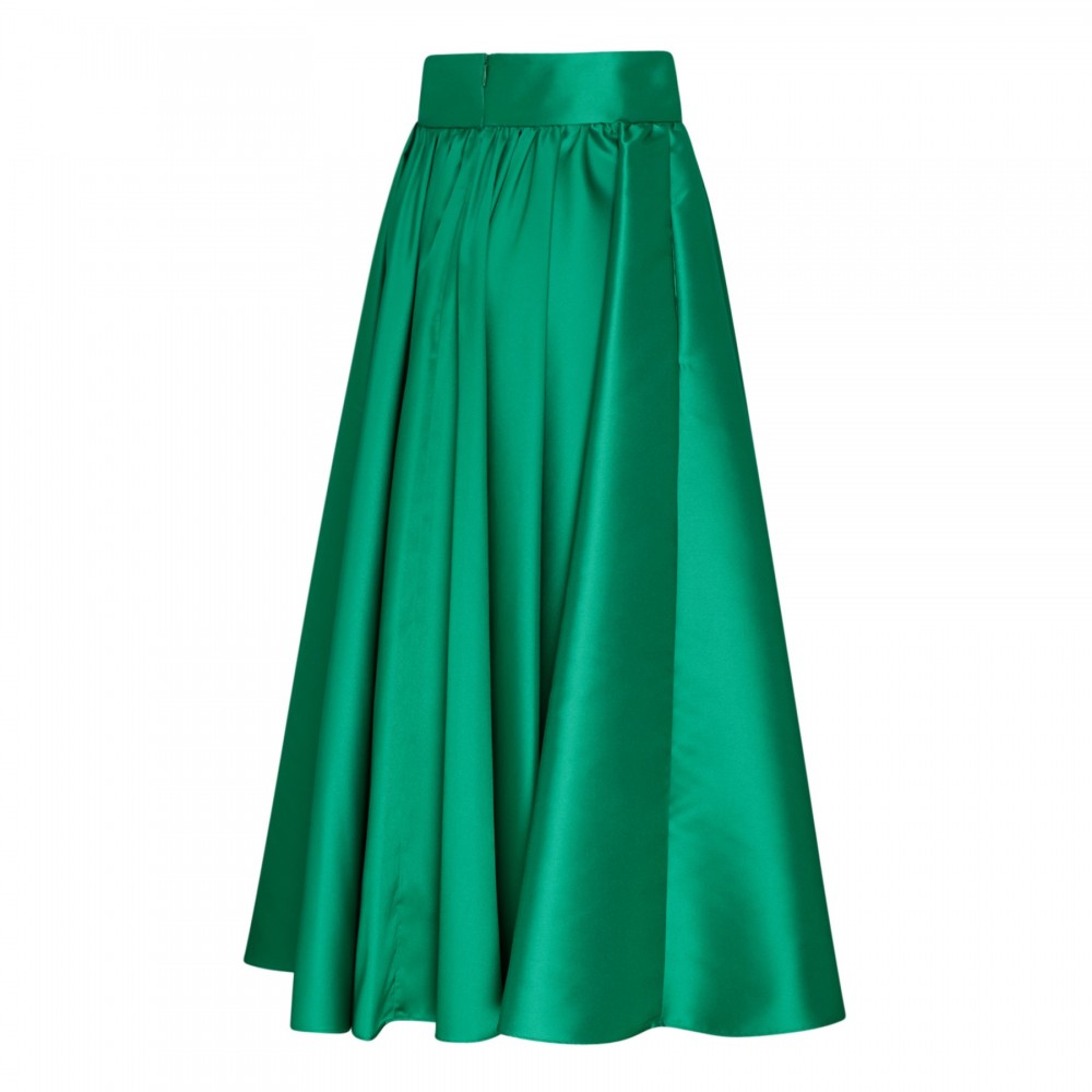 Green pleated skirt