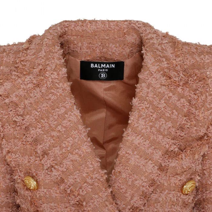 Blush pink tweed jacket
