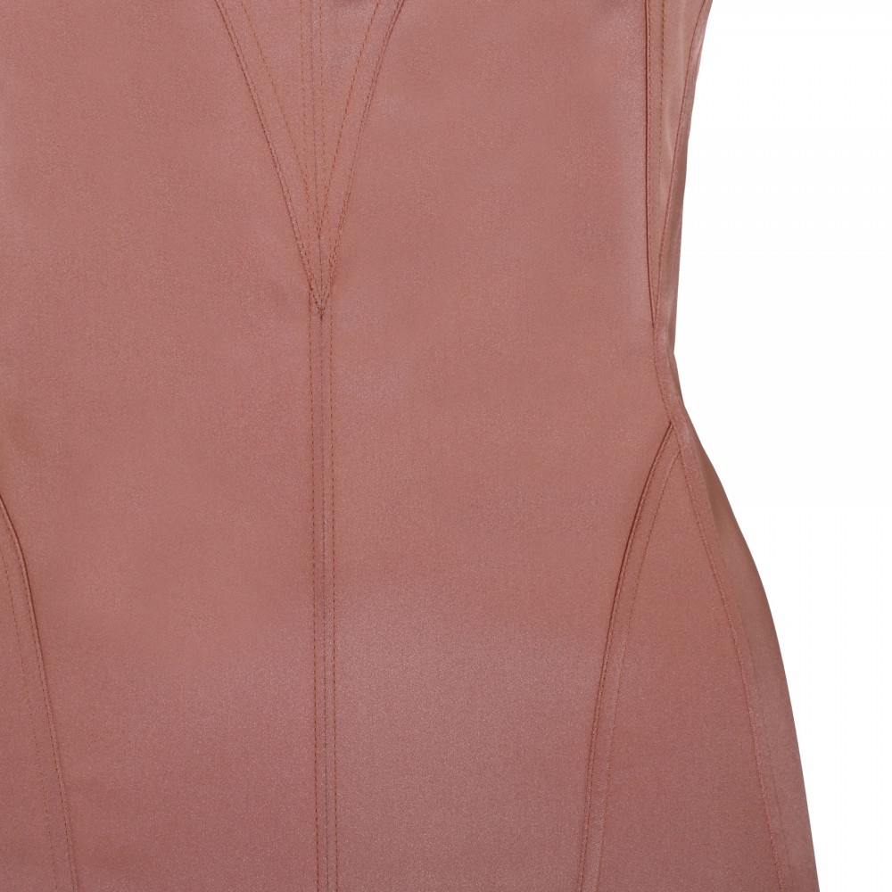 Tan-hue satin bodysuit