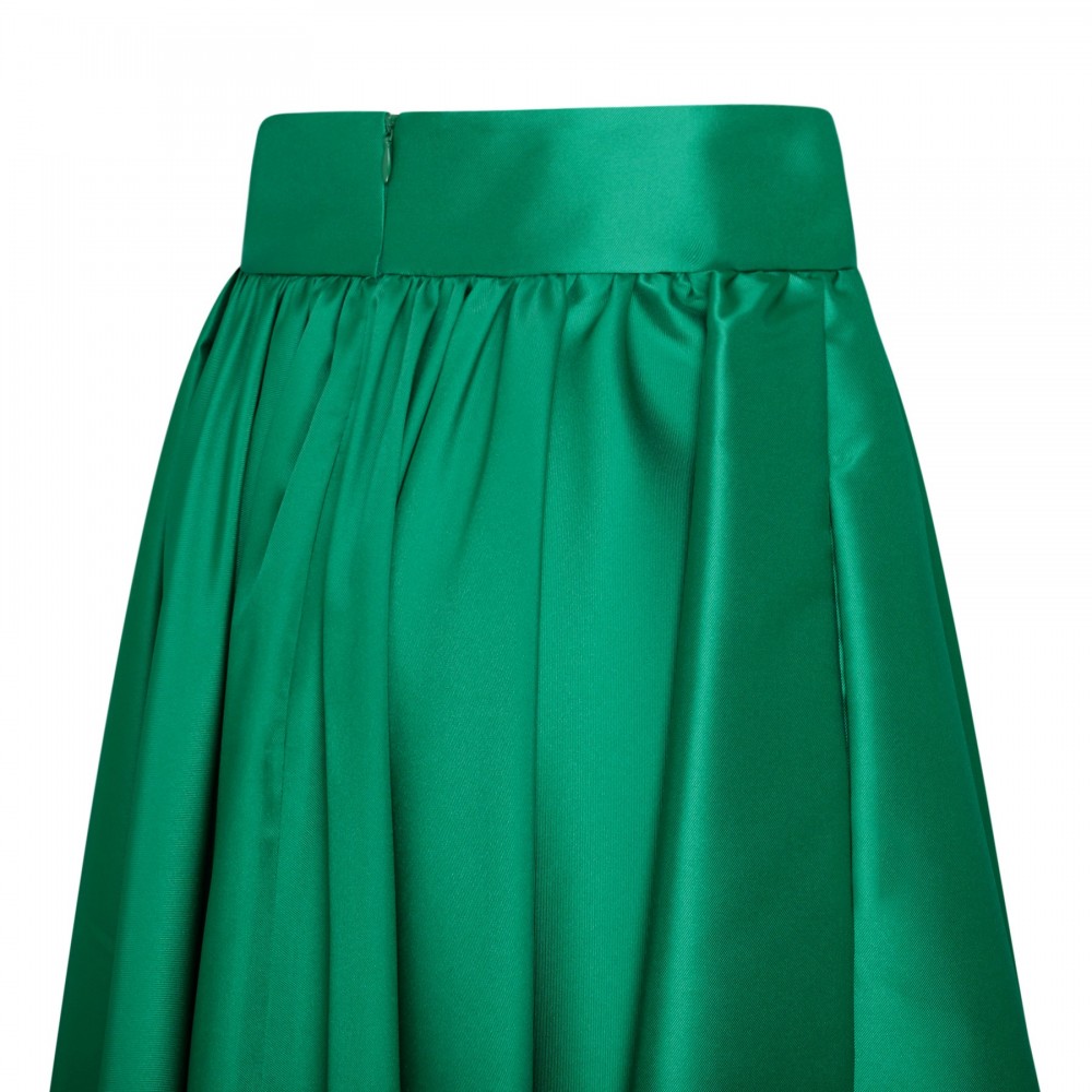 Green pleated skirt