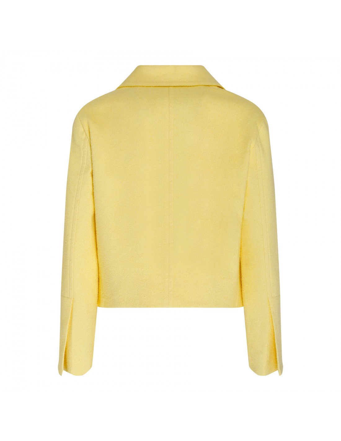 Yellow cotton-blend tweed jacket