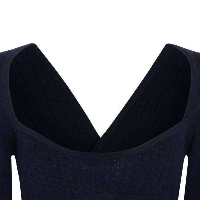 Black cable-knit wrap top