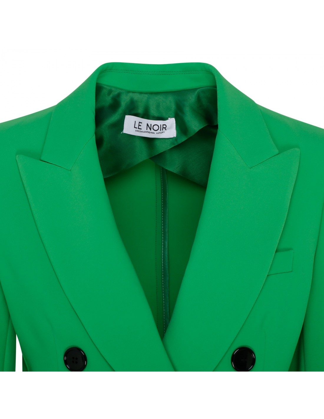 Green double-breasted blazer