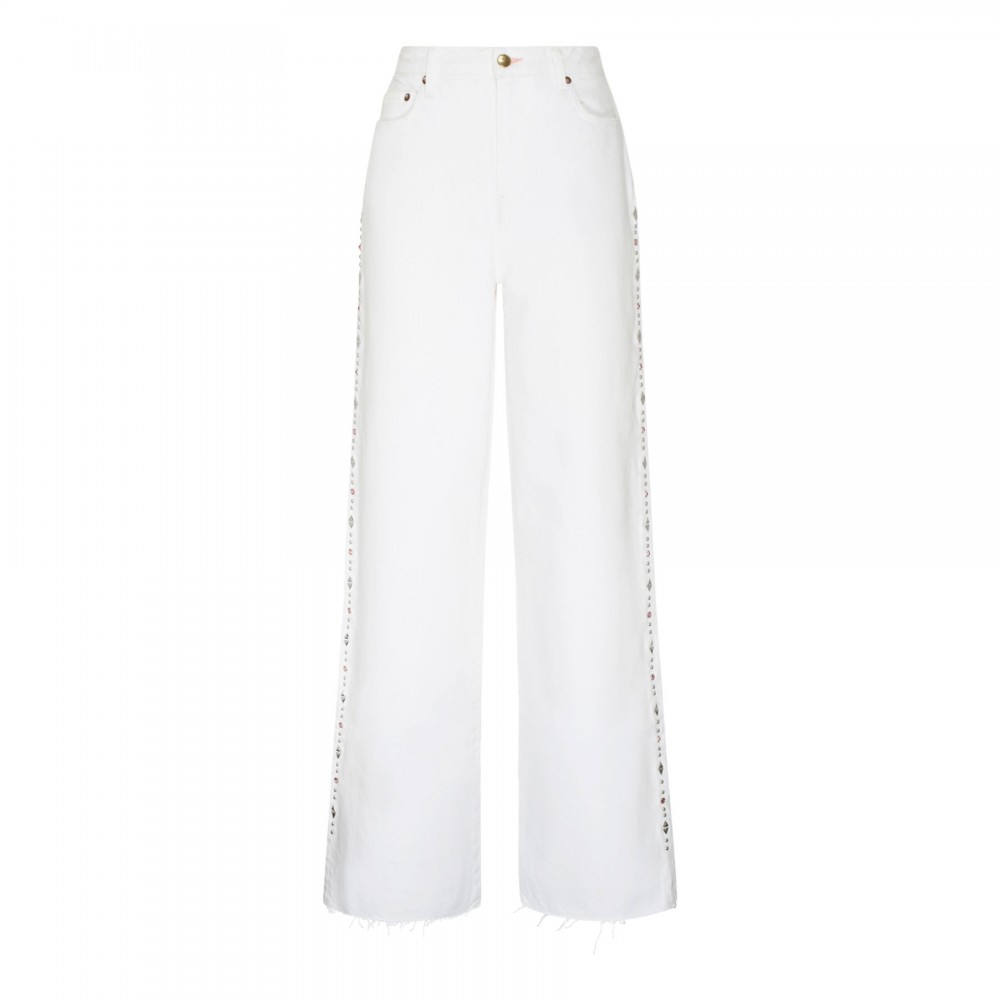 White palazzo jeans