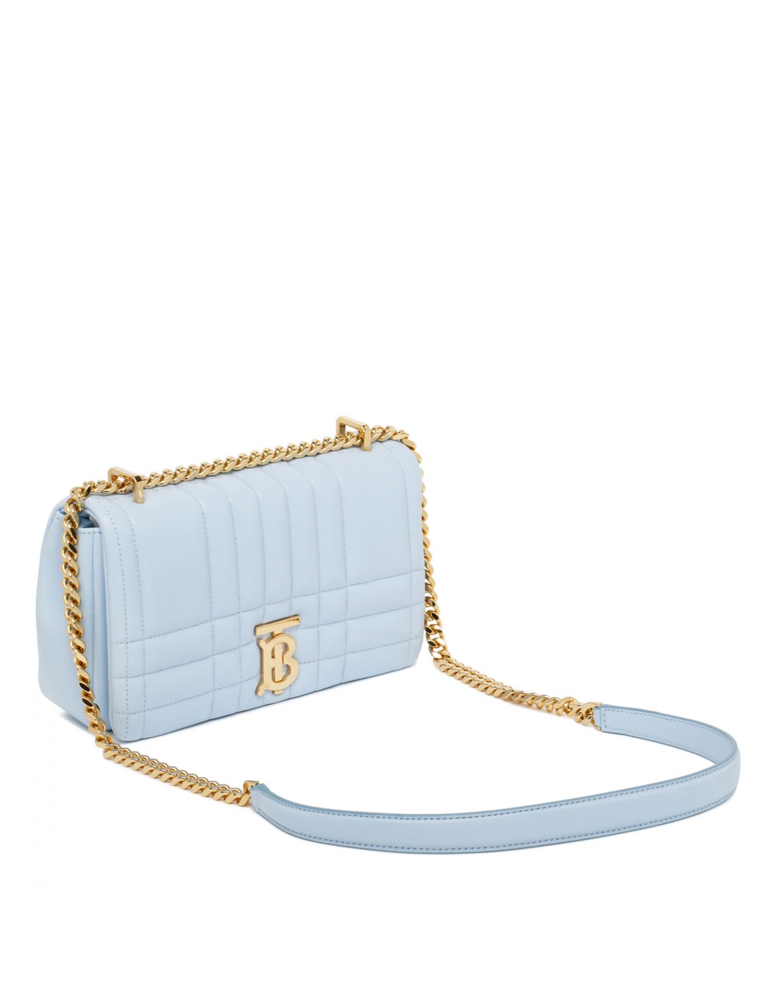 Lola pale blue quilted leather small bag