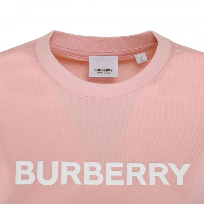 Logo print pink cotton T-shirt