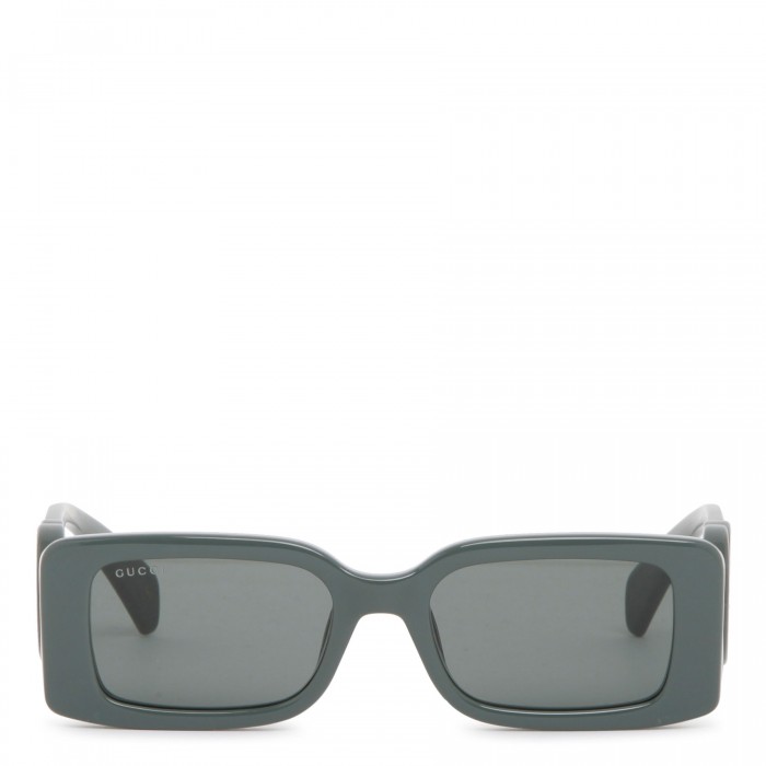 Gray rectangular-frame sunglasses