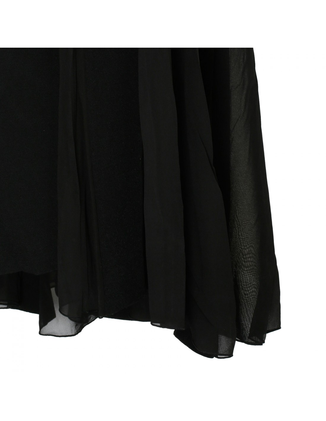 Black stretch-viscose flared dress