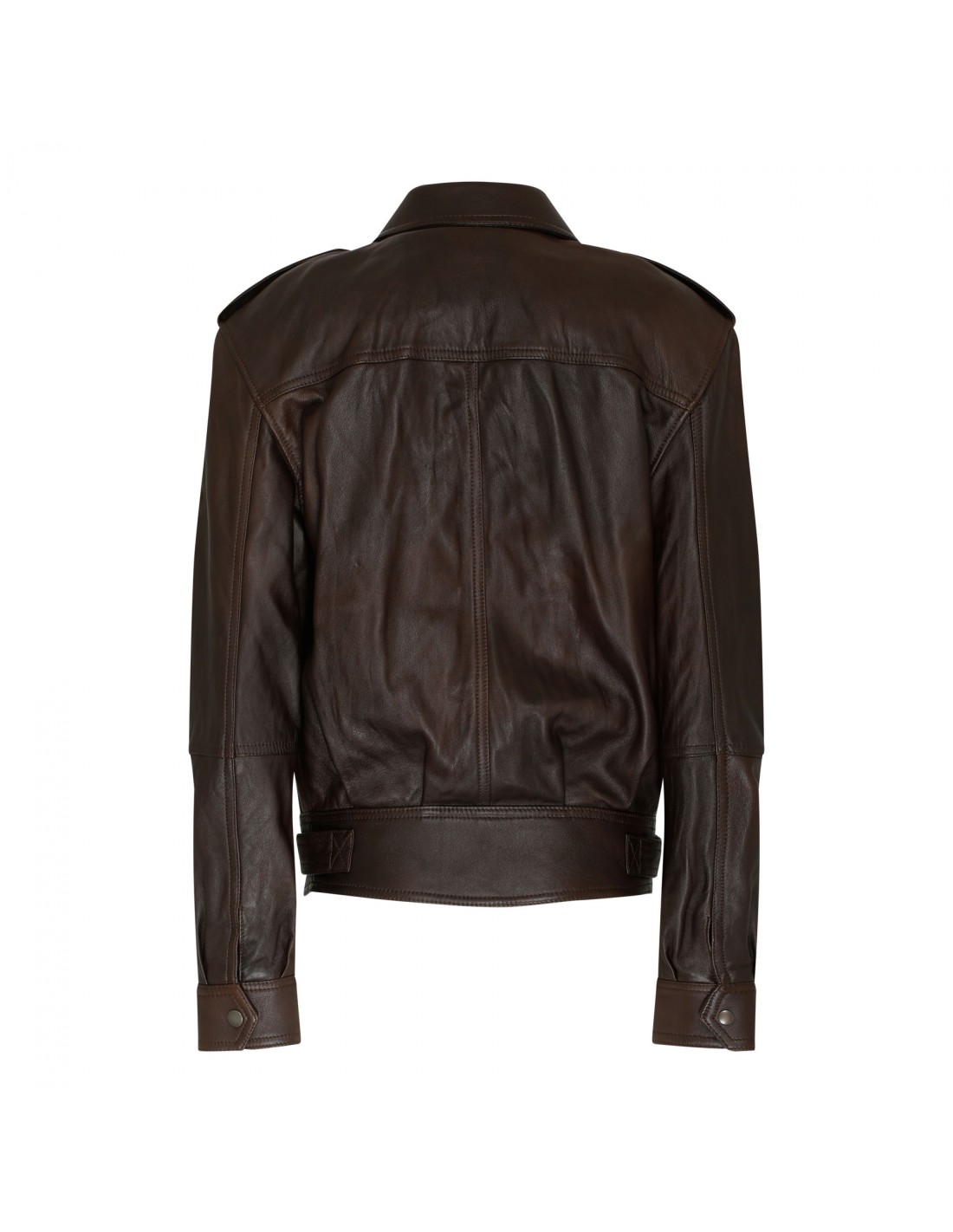 Crinkled leather jacket