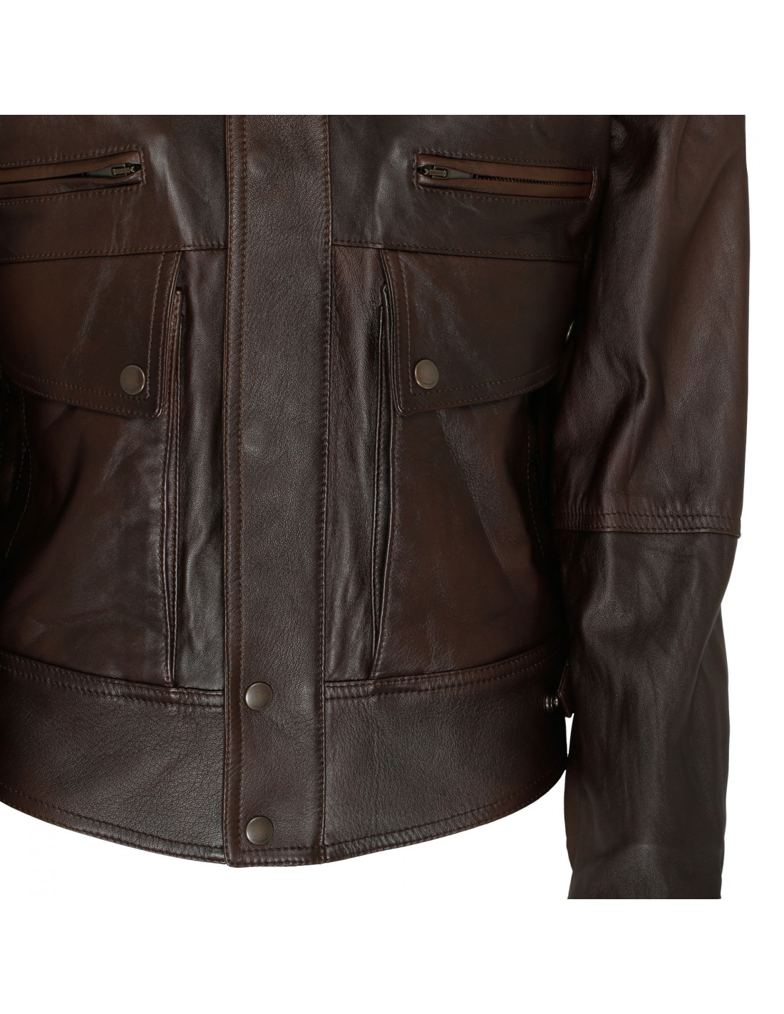 Crinkled leather jacket