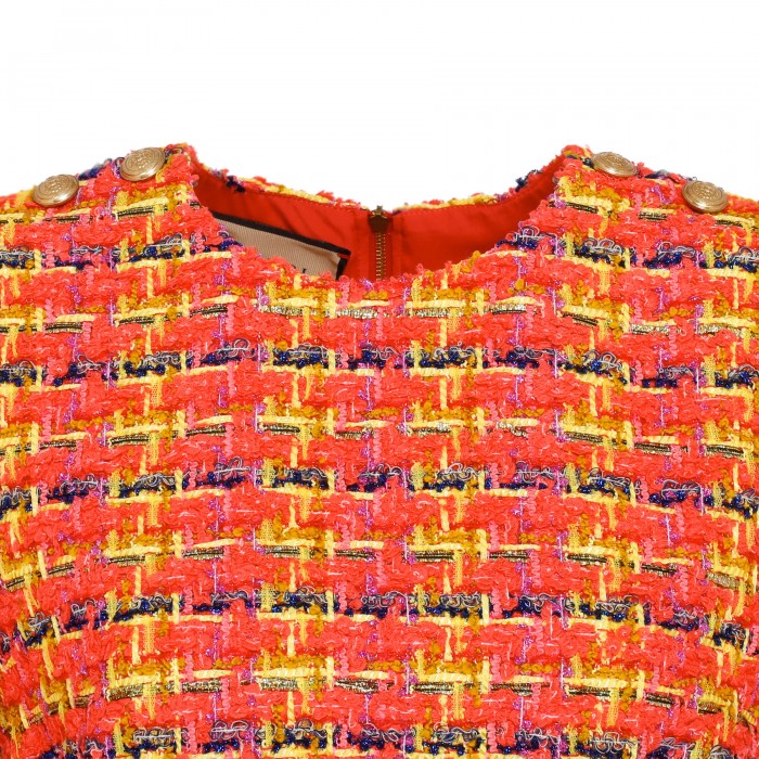 Metallic bouclé-tweed mini dress