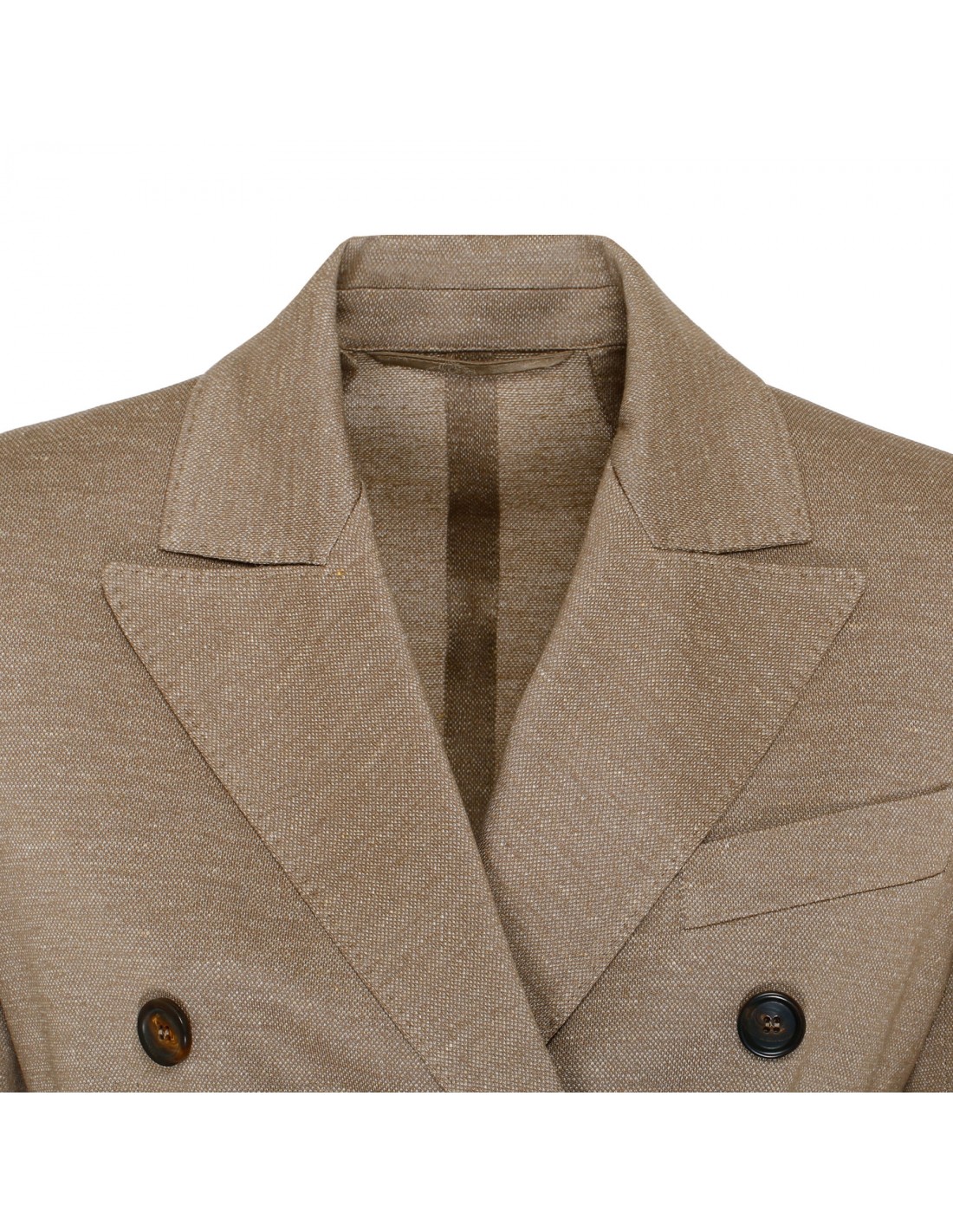 Sand linen and cotton jersey blazer