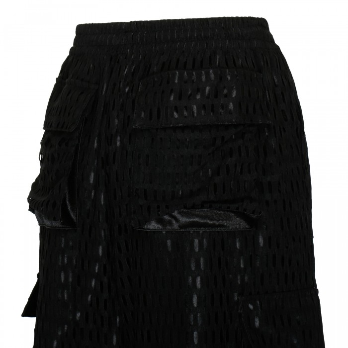 Black mesh multipocket pants