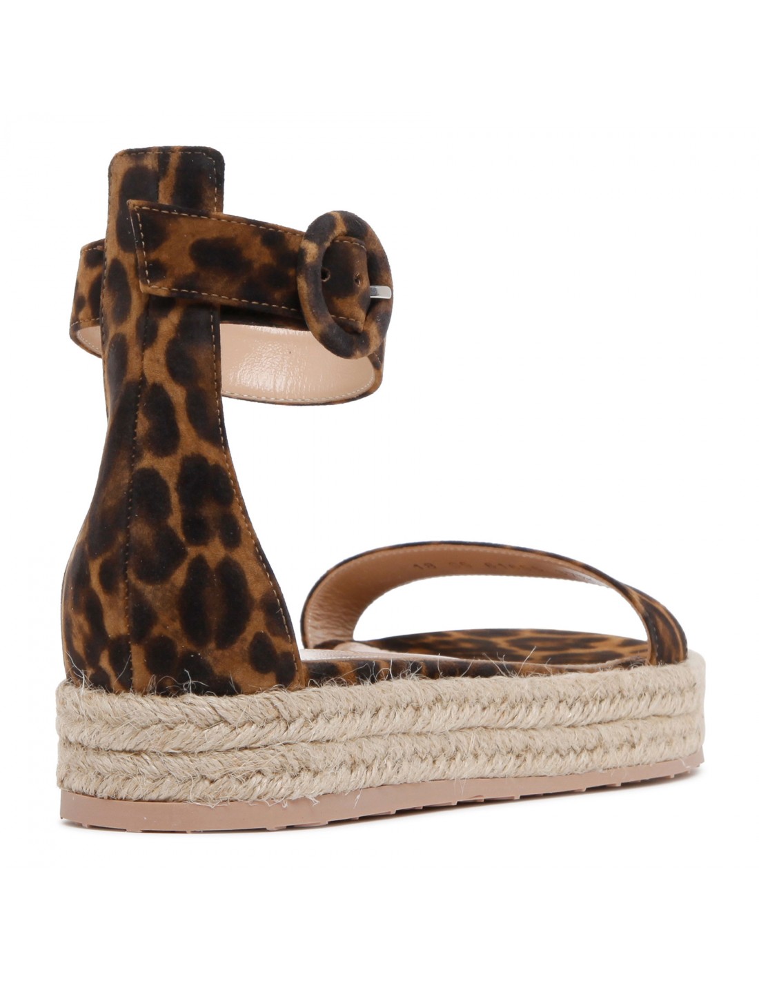 Leopard print suede espadrille sandals