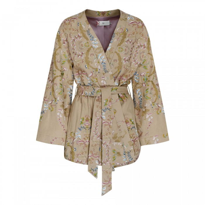 Embroidered kimono jacket