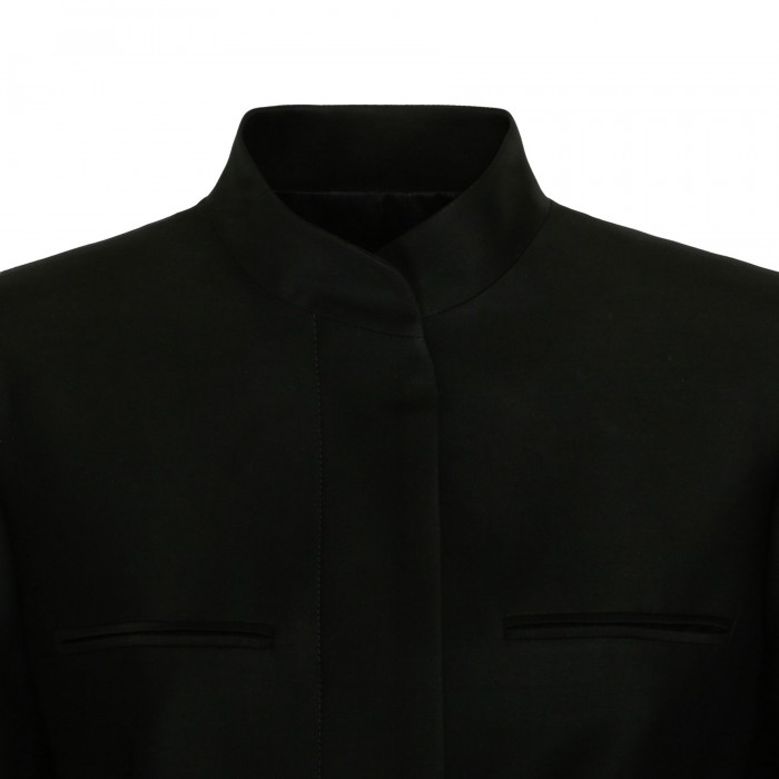 Black silk and wool blend jacket