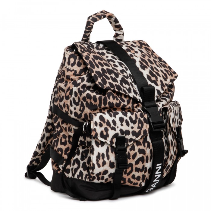 Leopard recycled tech backpack