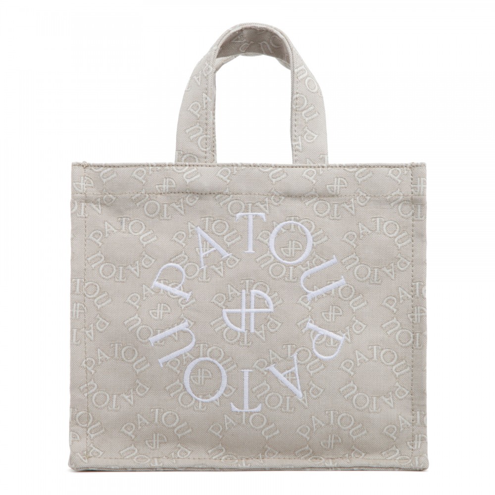Embroidered logo canvas small tote