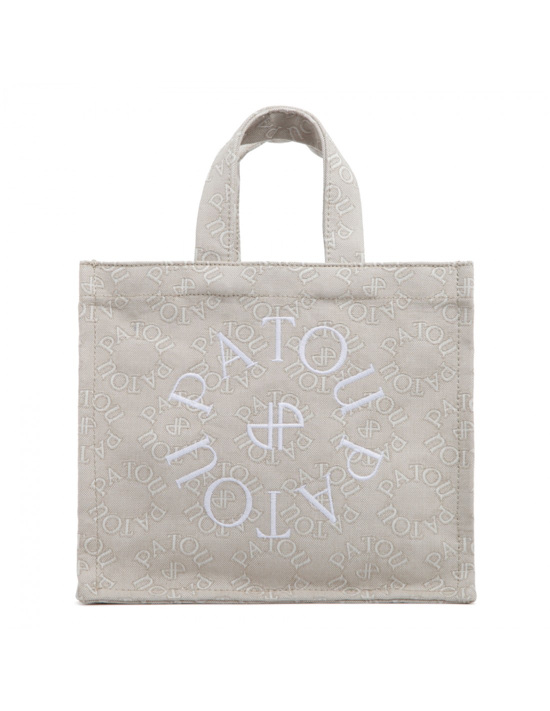 Embroidered logo canvas small tote