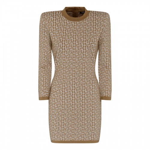 Monogram knit mini dress