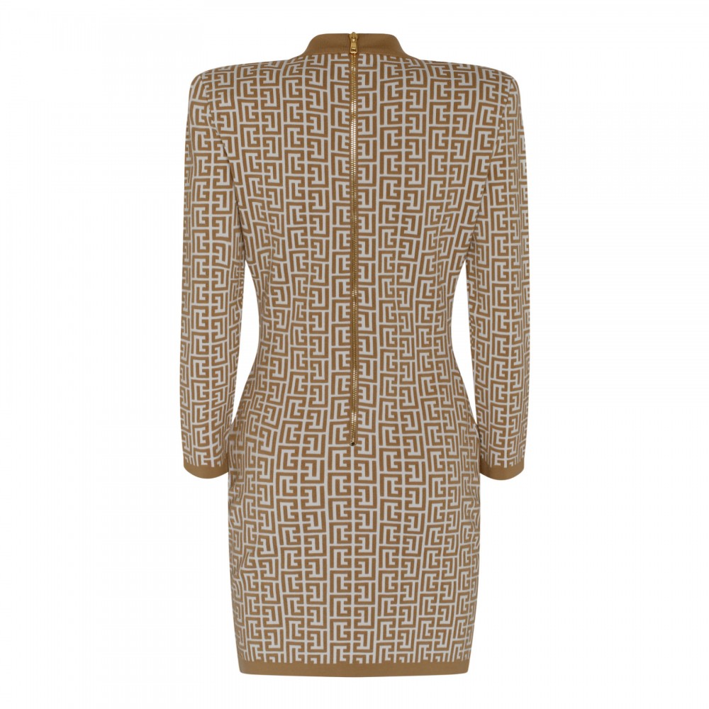 Monogram knit mini dress