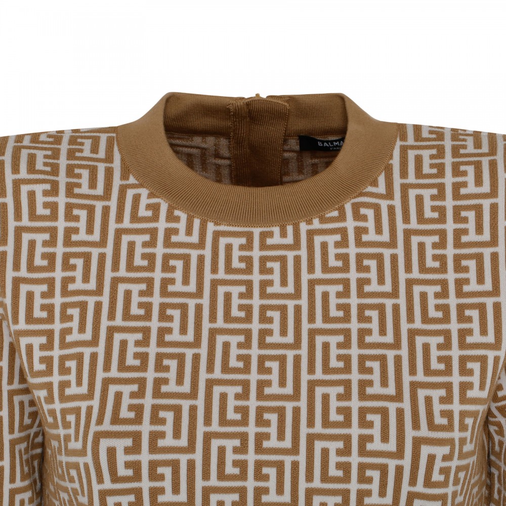 Monogram knit mini dress