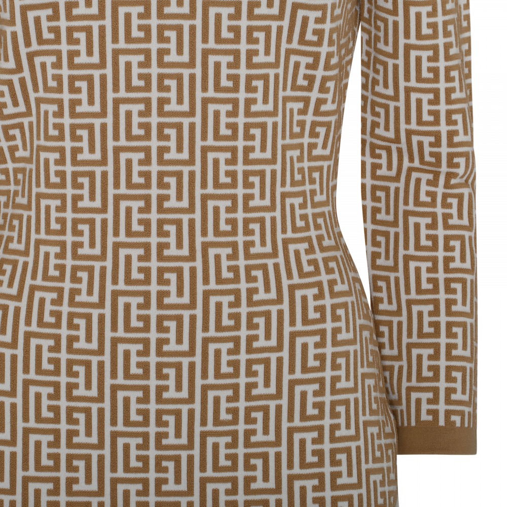 Monogram knit mini dress