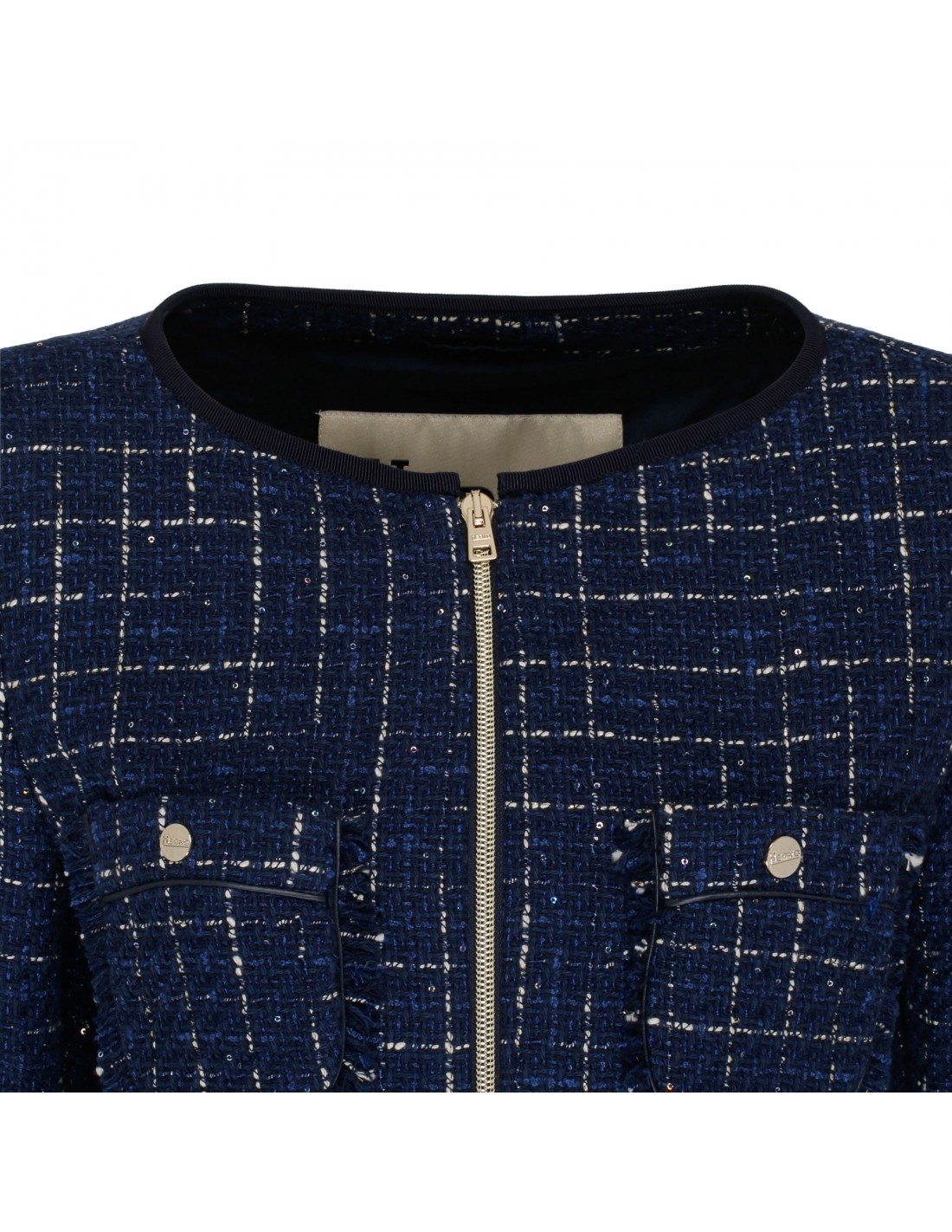 Blue tweed casual jacket