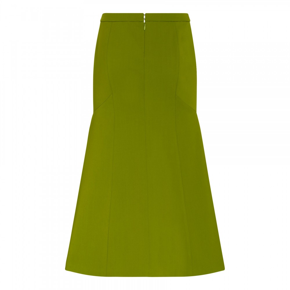 Bright green fishtail skirt