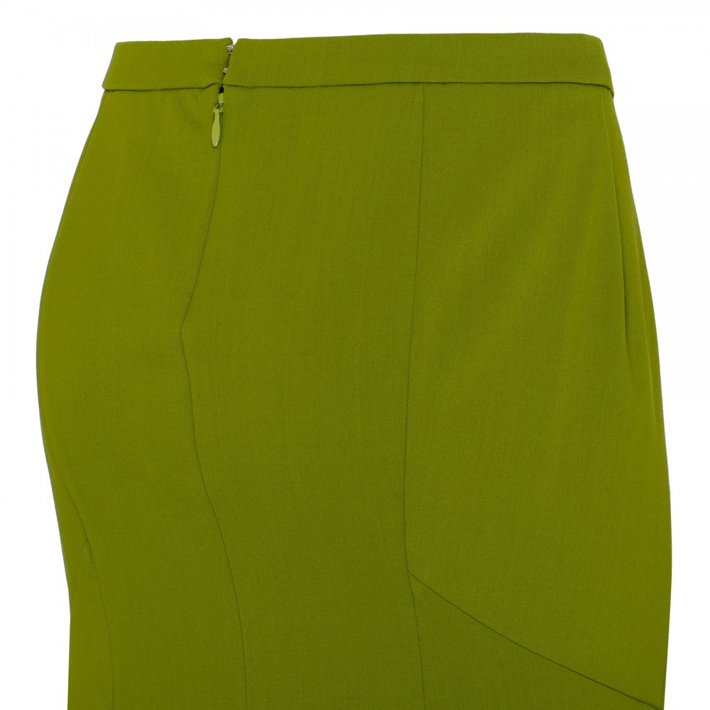 Bright green fishtail skirt