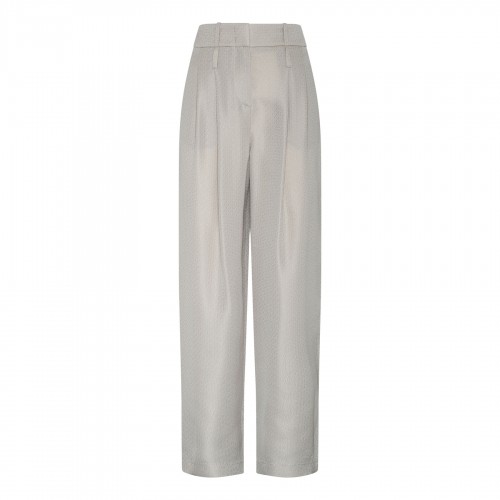 Chalk white jacquard pants