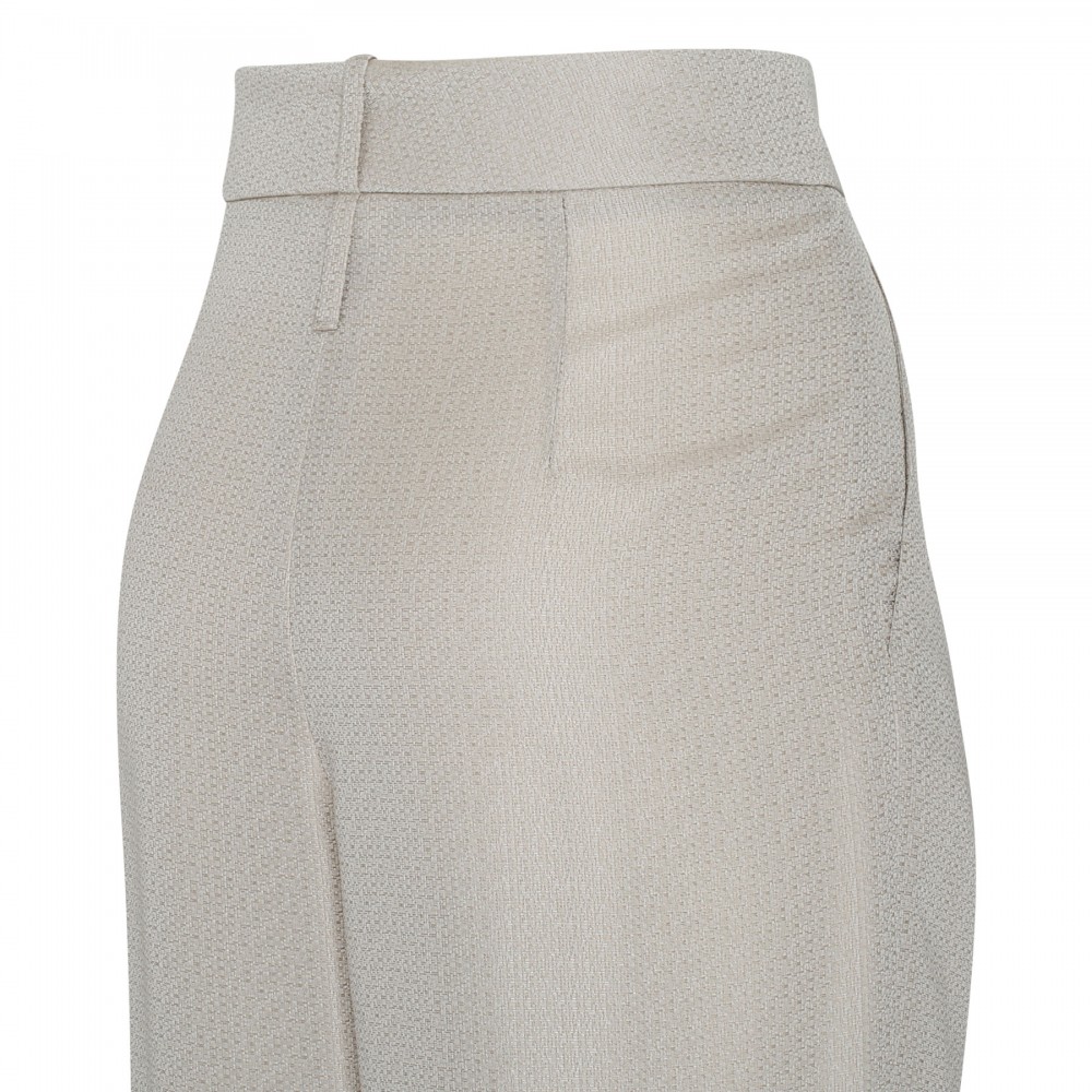 Chalk white jacquard pants