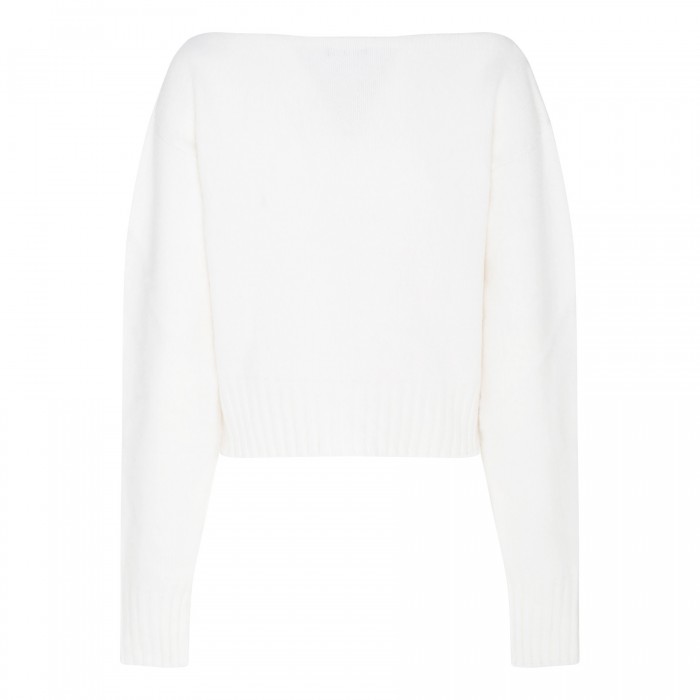 White brush wool blend sweater