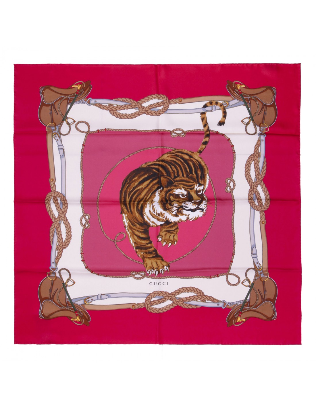 Tiger print silk scarf