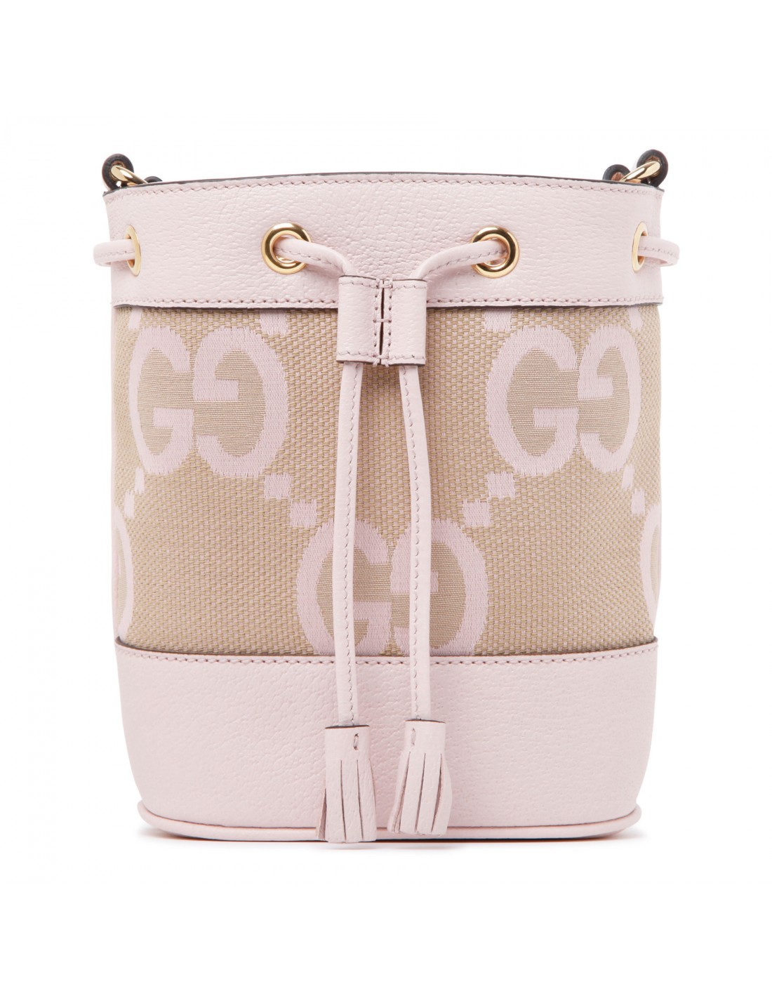 GUCCI Ophidia mini leather and canvas-jacquard bucket bag