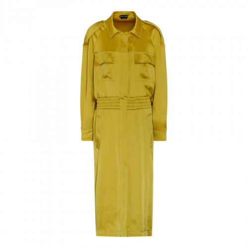 Fluid satin coat dress