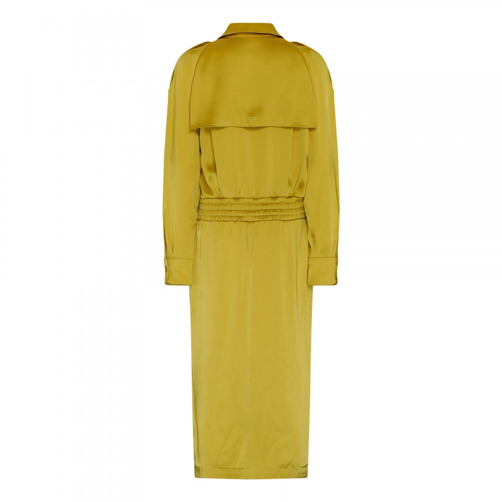 Fluid satin coat dress