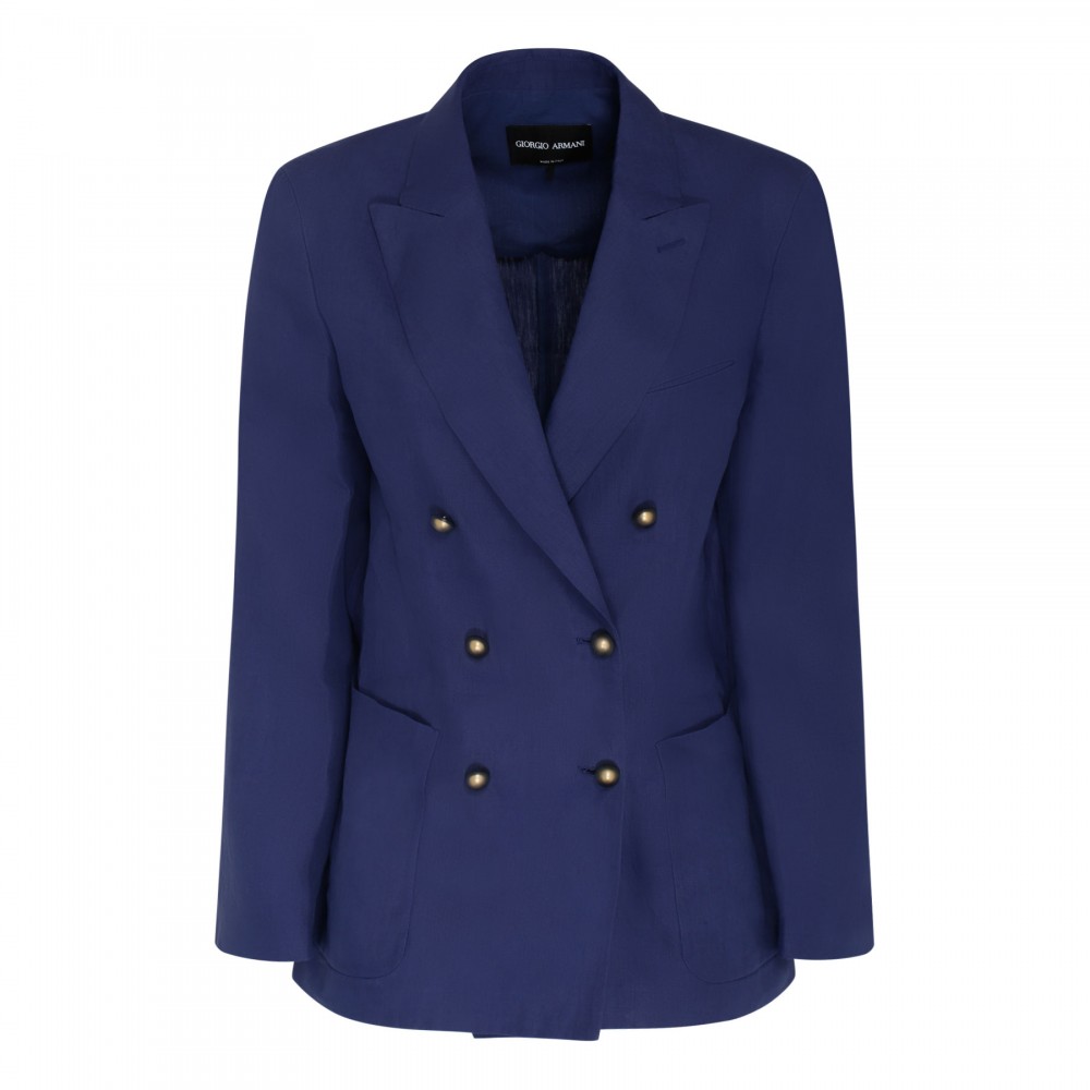Navy blue silk blazer