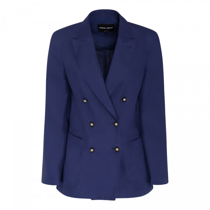 Navy blue silk blazer