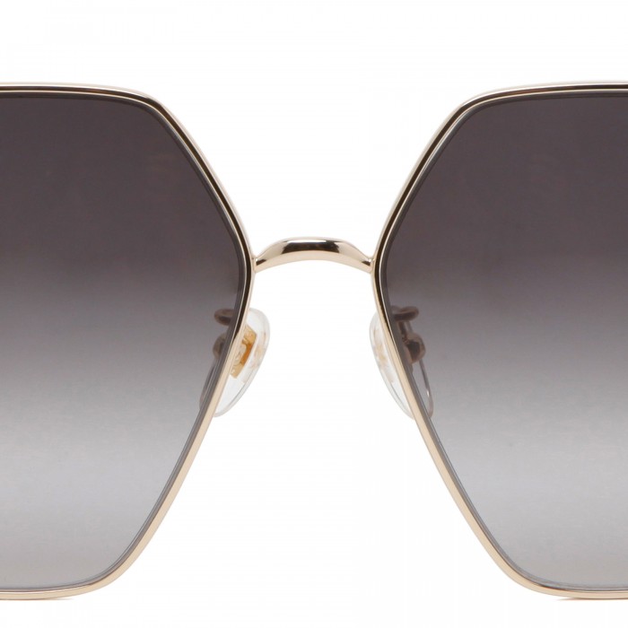 Gold-metal rectangular sunglasses