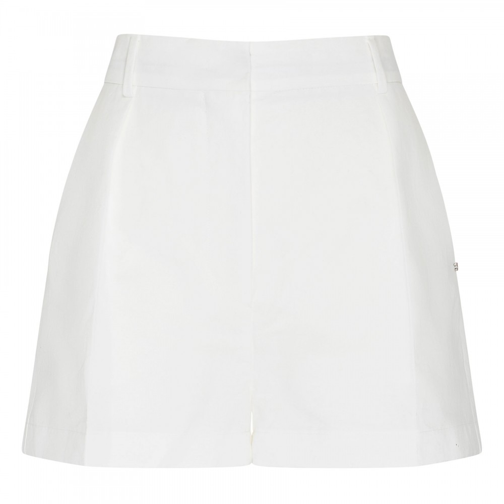 Cotton and linen shorts