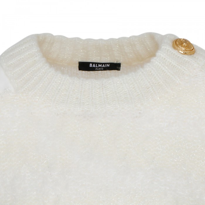 Shoulder-cut mohair blend sweater