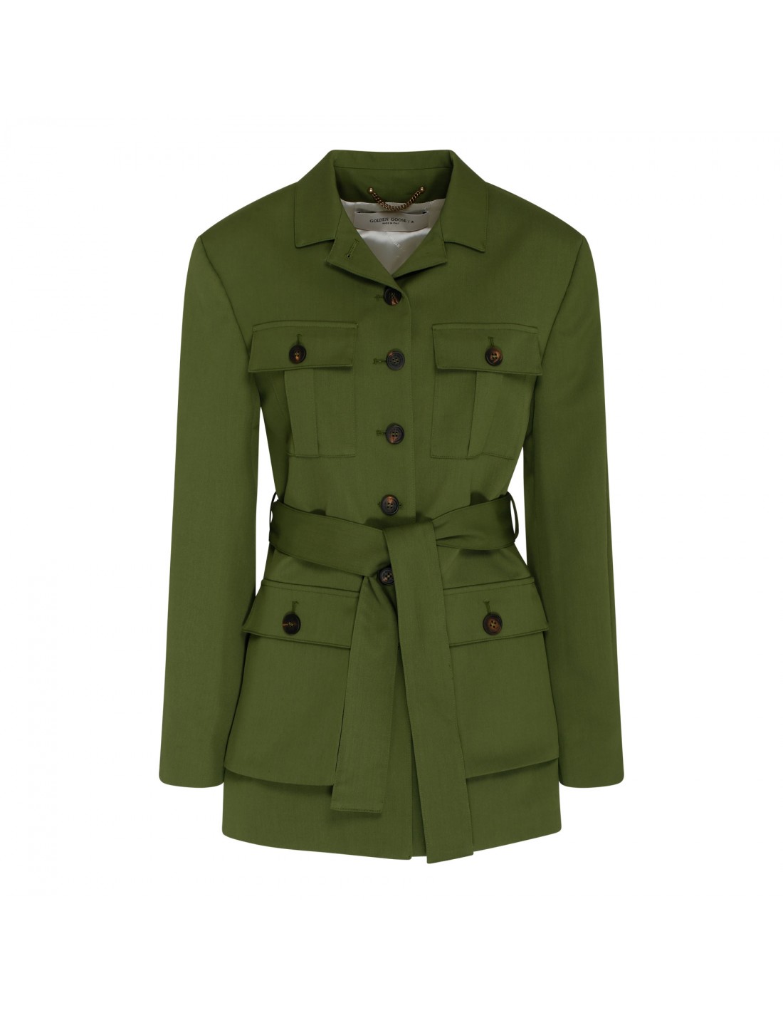 Green light wool blend field jacket