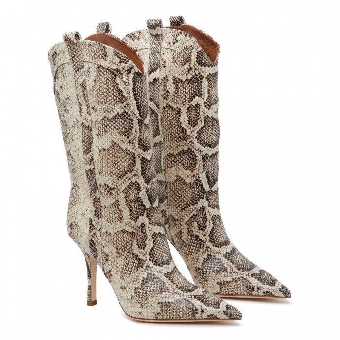 Paloma python embossed leather boots