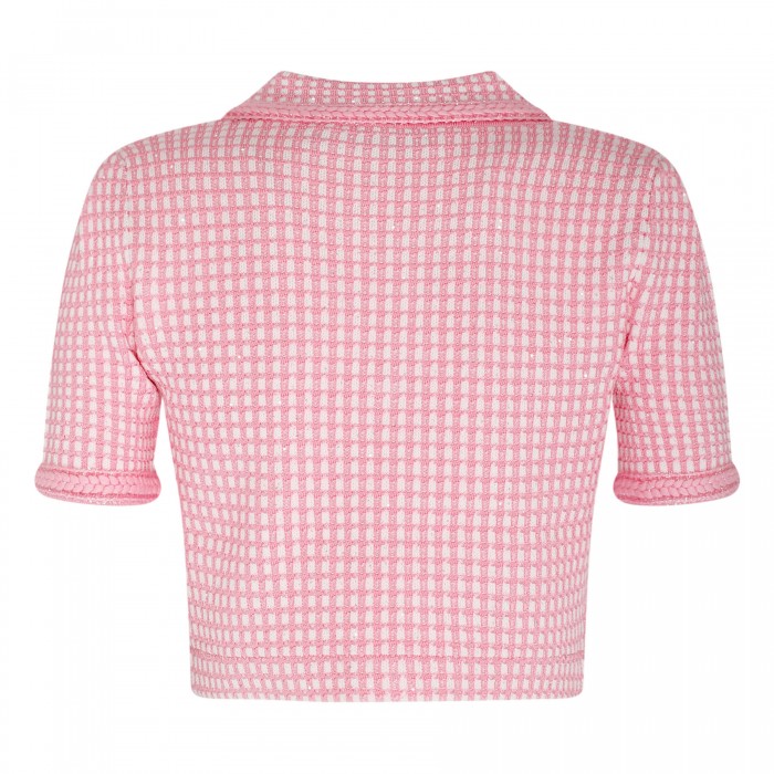 Pink lurex knitted top