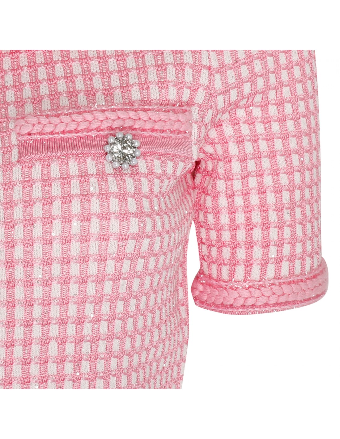 Pink lurex knitted top