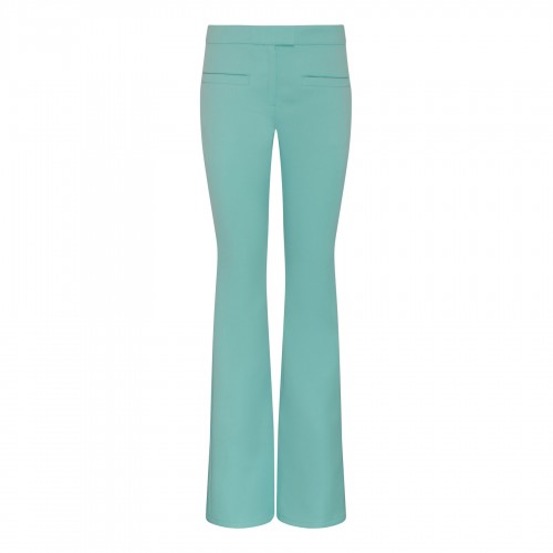 Turquoise twill zipped pants